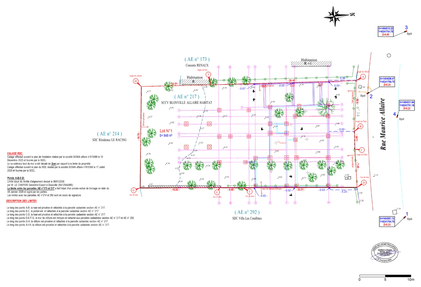 Exemple de plan d'implantation transmis par le cabinet
